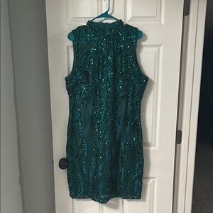 New York & Company Emerald Green Embellished Party Dress